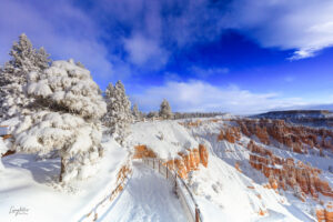 The trails surrounding Sunrise and Sunset Points in Bryce Canyon are steep and treacherous in snowy conditions