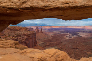 Late afternoon at Mesa Arch, within Canyonlands National Park.