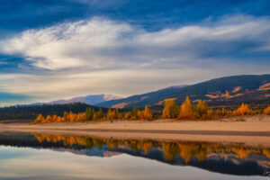 Just outside Buena Vista, Colorado finds this calm scene of Twin Lakes during a late September color display