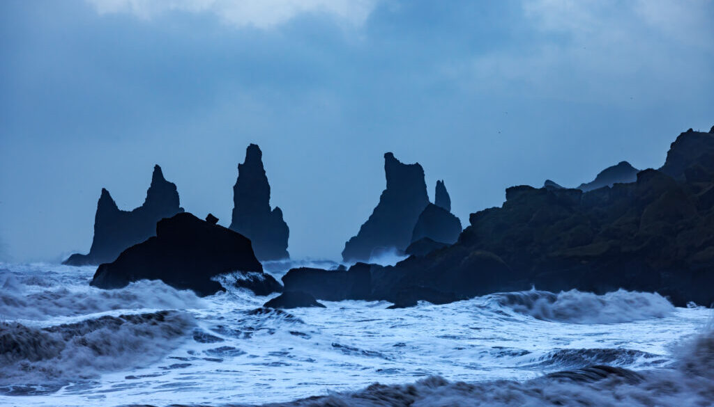 The Sea Stacks on the Black Sand Beach