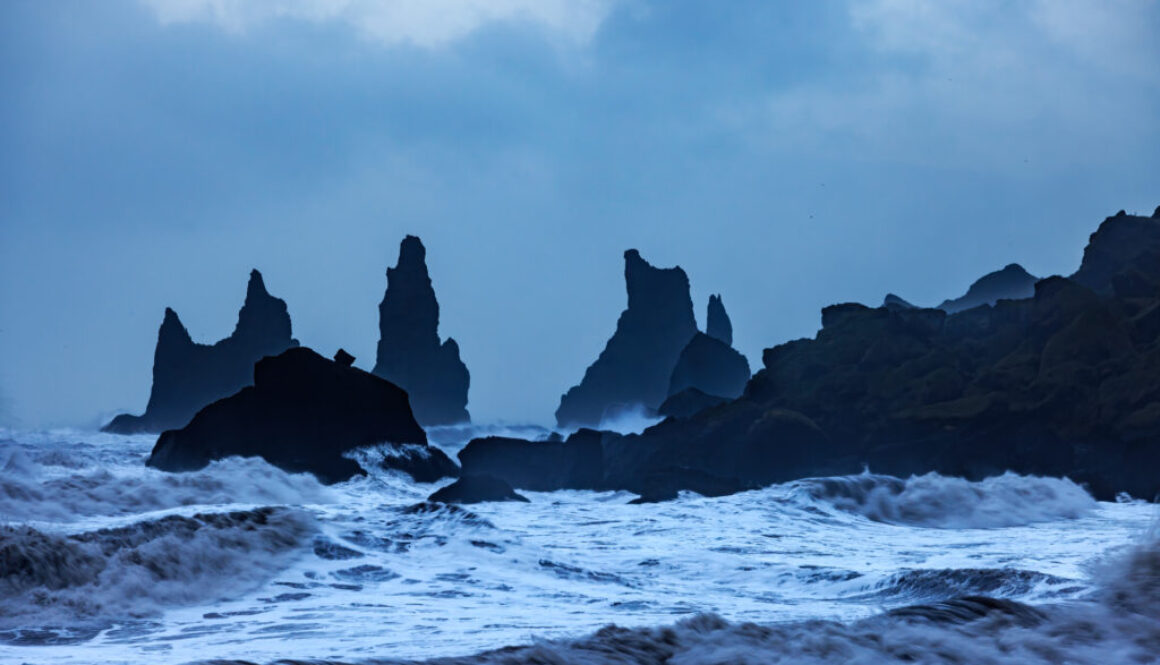 The Sea Stacks on the Black Sand Beach