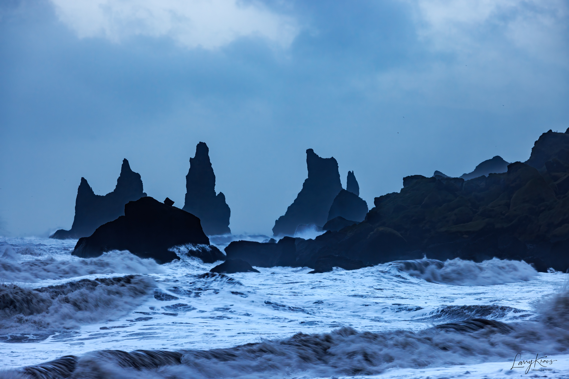 The Sea Stacks on the Black Sand Beach